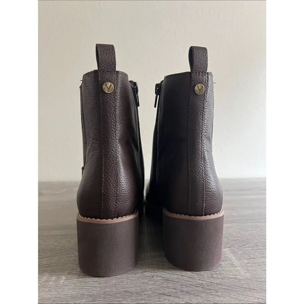 Vionic Aria 2.0 Dark Brown Leather Chelsea Wedge Lug Sole Booties 9M - Picture 3 of 7